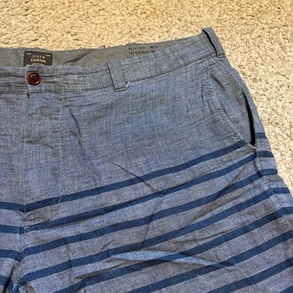 J Crew Shorts Mens Size 40 Blue Striped Stanton 9